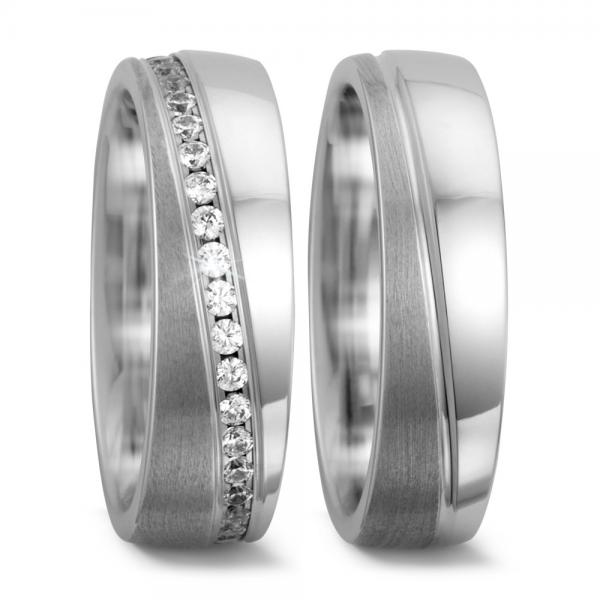 Trauringe Weissgold von Weidner 61079 + 71079